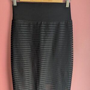 High Waisted Mesh Pencil Skirt
